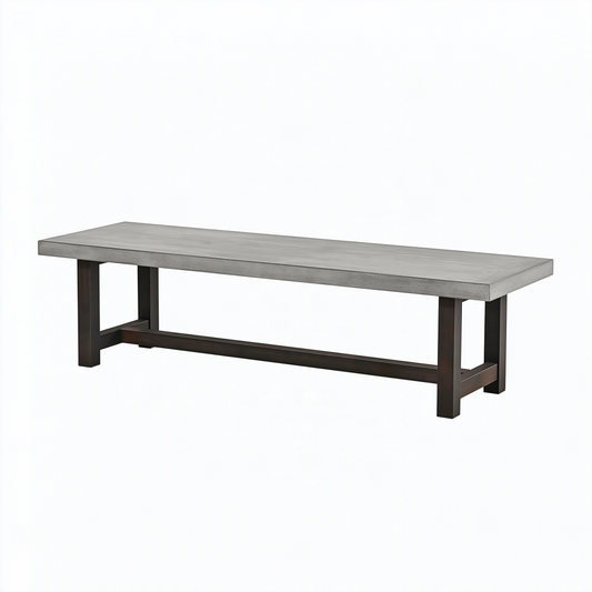 Banc de salle à manger 180 x 45 x 45 cm en bois gris et brun style industriel